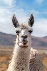Obraz premium Playful Llama with a Tongue Out