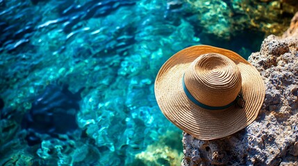 Summer Straw Hat by Ocean