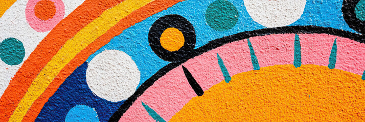 Abstract Mural with Circular and Linear Elements