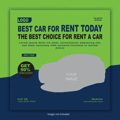 Obraz premium Best Car for Rent Today web banner template post