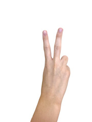 Obraz premium Hand making peace gesture.