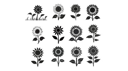 Fototapeta premium Simple Sunflower Logo Vector with Minimalist Shapes