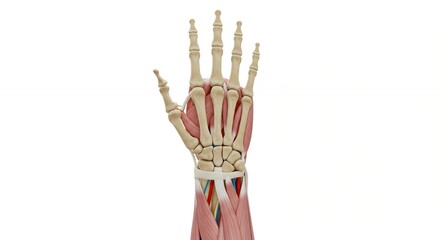Detailed 3D Render of Human Hand Anatomy Showing Bones Muscles and Tendons  Medical Illustration for Education