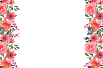 Watercolor flowers background vector for design.