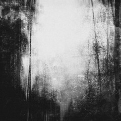 Black and white grunge nature wallpaper, abstract forest background