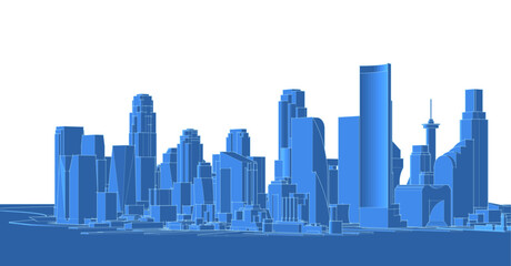 Obraz premium modern city panorama 3d illustration 