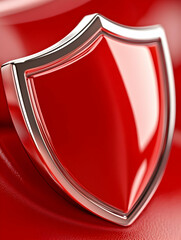 Red Shield on Red Background