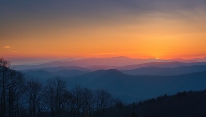 Obraz premium Smoky mountain sunset 
