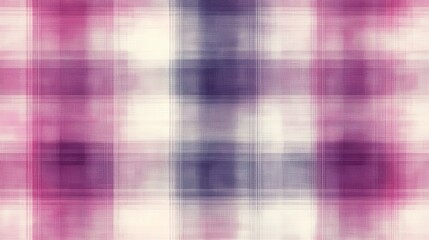 Fototapeta premium Soft pink and purple plaid fabric texture. Ideal for textile designs, website backgrounds, or fashion projects.