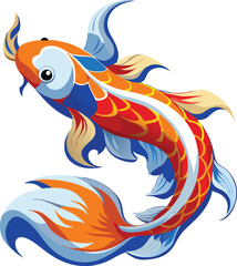 Vibrant Koi Carp in a Graceful Pose
