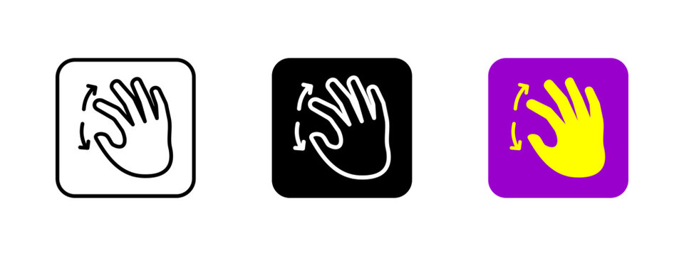 Resize zoom icon. Gesture control vector illustration. Pinch and expand motion symbol for multitouch interaction and scaling. Close-up adjustment pictogram. Touchscreen navigation sign.