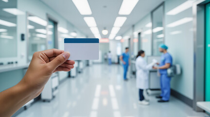 Health Insurance Card &ndash; Close-Up in Modern Hospital Setting for Insurance Renewal Campaigns  