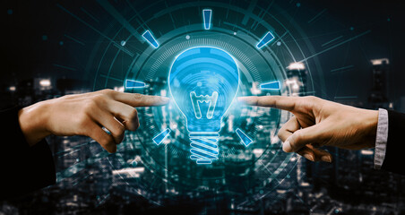 Innovation Technology for Business Finance Concept. Modern graphic interface showing symbol of...