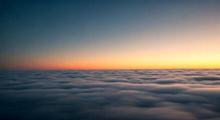 Obraz premium Soft atmospheric fog rolling over a blank surface, fading from deep navy blue to sunrise peach, AI Generated