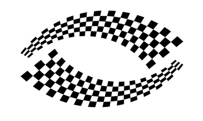Racing flag vector icon on white background. Checkered flag. start and finish crossed flag. Racing flag.	
