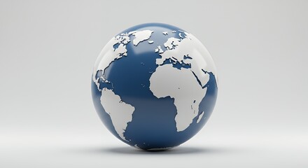 Fototapeta premium A Stunning 3D Render of Earth Globe Displaying Continents and Oceans in Blue and White Hues