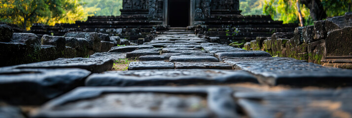 Obraz premium Stone Pathway to Ancient Stone Structure