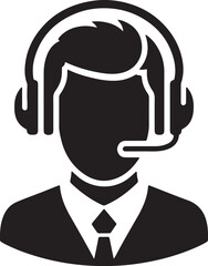 silhouette of a man with headphones