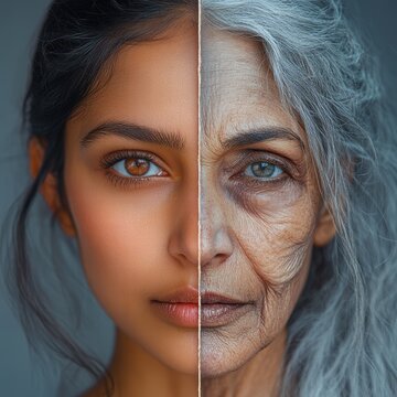 ging Transformation, Young to Old Face