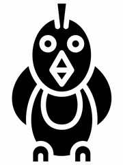 Simple bird icon, black and white color, minimalist design, suitable for logo or symbol.