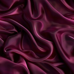 Fototapeta premium Draped maroon silk fabric in soft waves with glossy texture, symbolizing luxury and sophistication. Perfect for fashion, interior design, and premium lifestyle backdrops.