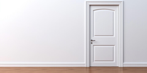 simple white door stands against plain wall, showcasing clean and modern design that enhances any interior space