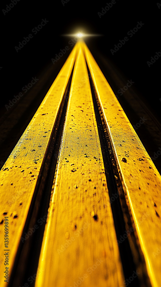 Poster golden textured lines converging towards a bright light, creating a path or journey effect symbolizi