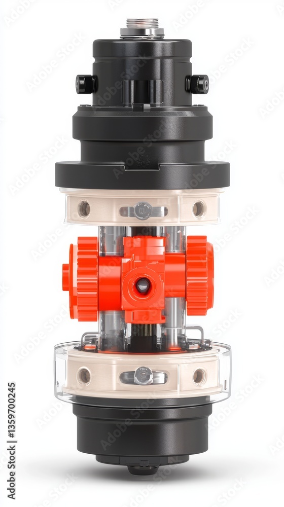 Poster industrial valve mechanism factory setting product showcase mechanical engineering close-up view pre