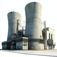 Small Modular Reactor nuclear grid energy. SMR. Electricity renewable sustainability safety. 3D Clip art. Illustration of a nuclear grid powered by small modular technology.