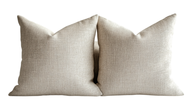 solid color square pillows in an interior 