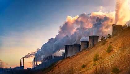 Fototapeta premium 3-5-209-Impact of pollution on physical health.. Emphasize the negative space on the Left for potent