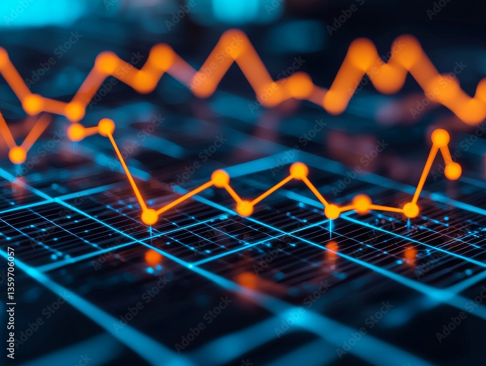 Poster financial data visualization corporate office digital graphs abstract environment high-tech viewpoin