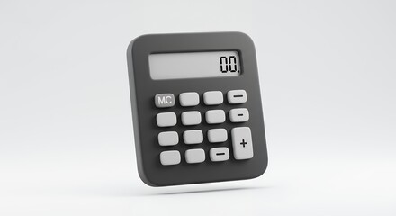 A Sleek 3D Render of a Modern Calculator Displaying 000, Perfect for Business or Financial Concepts