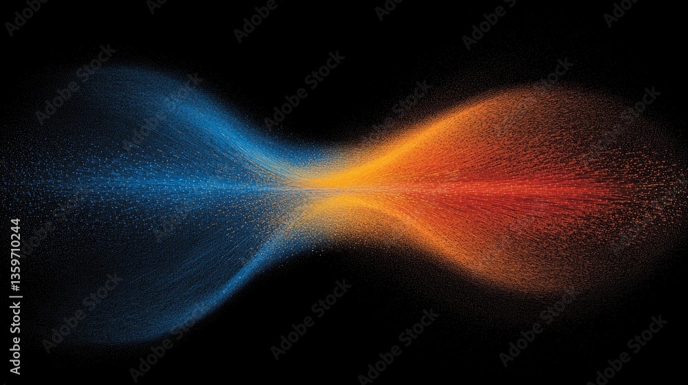 Poster big data analytics and high-speed communication technology illustration with dynamic data flow, digi