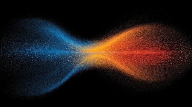 Big data analytics and high-speed communication technology illustration with dynamic data flow, digital information stream, quantum computer qubits, futuristic network, advanced internet concept