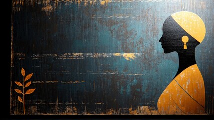 Silent Elegance: An artful composition featuring a silhouette of a woman, exuding elegance and grace against a textured, dark backdrop. The minimalist style draws the viewer's eye.