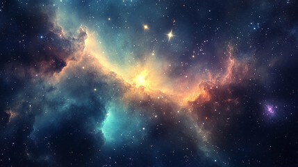 Obraz premium Cosmic Wonder with Northern Lights and Nebula in Space