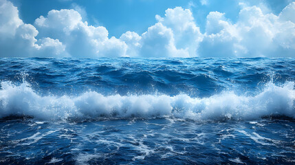 Powerful Ocean Waves Crashing On Shore