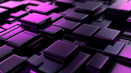 Purple and Black Cube Abstract