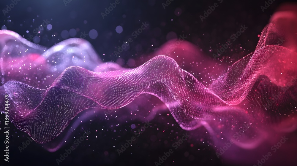 Poster a beautiful abstract rendering of flowing particles with vibrant colors