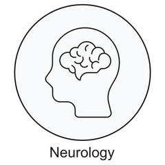 Neurology Icon, Exploring the Wonders of Neurology Understanding the Brain and Nervous System, Neurology Uncovered Advances in Brain Science and Cognitive Health, vector