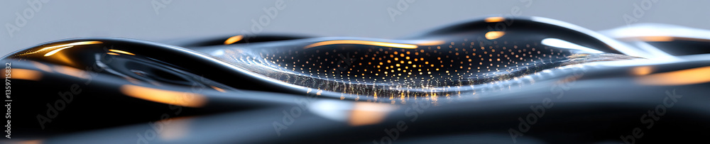Poster abstract rendering: undulating surface with luminous dots