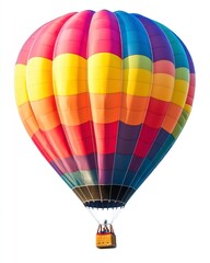 Naklejka premium Colorful Hot Air Balloon Flying in the Sky on White Background