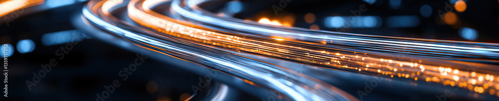 Poster abstract image of illuminated curved lines