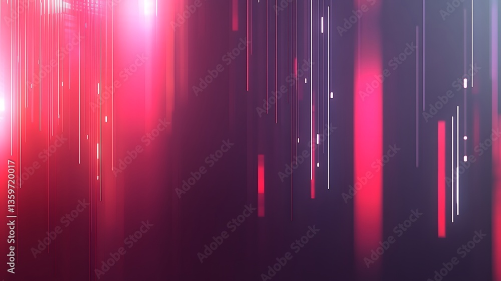 Poster abstract digital image with red and purple blurred vertical lines