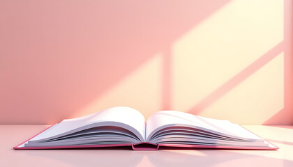 Obraz premium Open book on pastel background