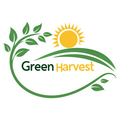 Nature logo design with agriculture field and plant concept