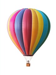 Colorful Hot Air Balloon on White Background for Travel and Adventure