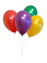 Colorful Helium Balloons Bunch Floating Celebration Party Decoration Isolated