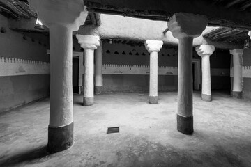Courtyard of a traditional house in Shaqra. Shaqra is a traditional restored village made of clay bricks